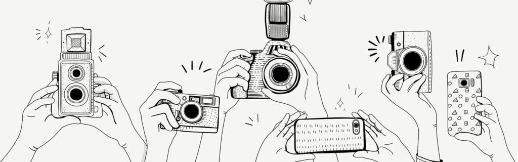 Illustrations de mains prenant des photos ©freepik.com