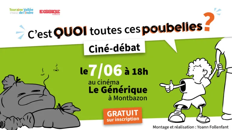 visuel présentant - c'est quoi toutes ces poubelles - ciné débat