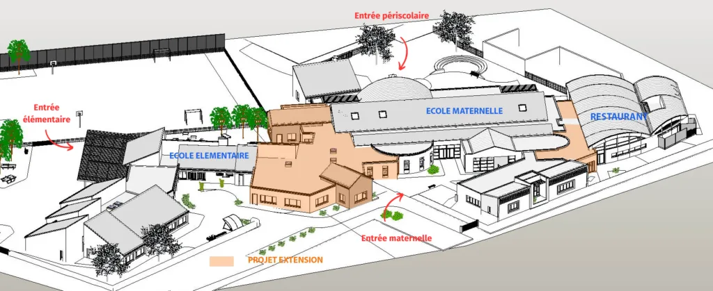 plan des travaux ALSH et école de Veigné