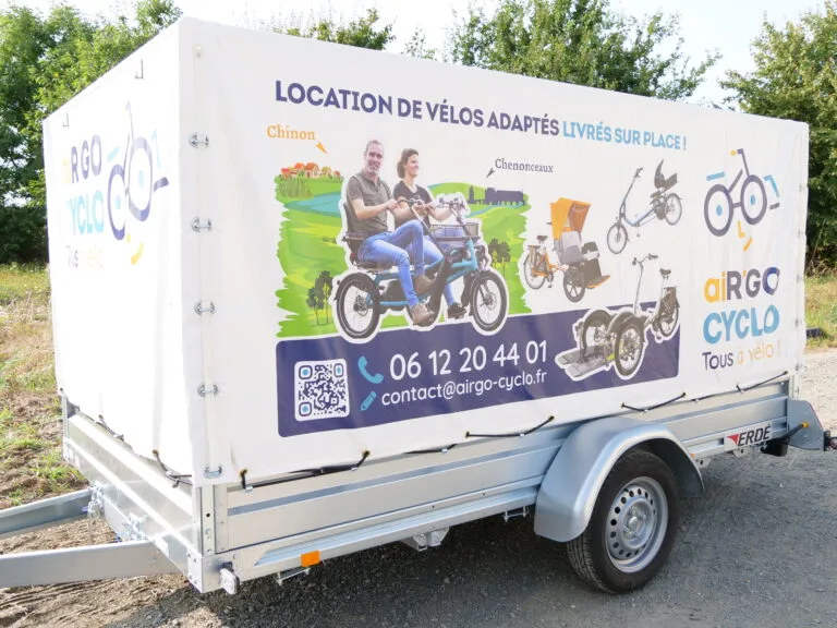 remorque permettant de transporter les vélos d'Air'go cyclo