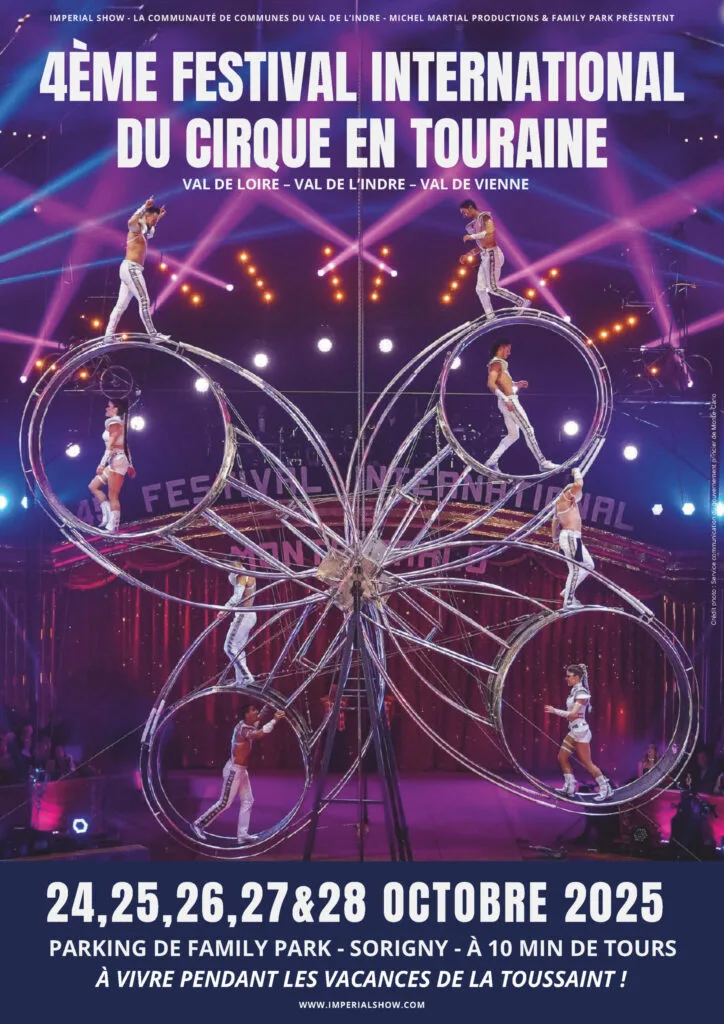 Affiche du 4 ème festival international du cirque en Touraine du 24 au 28 octobre 2025 à Sorigny