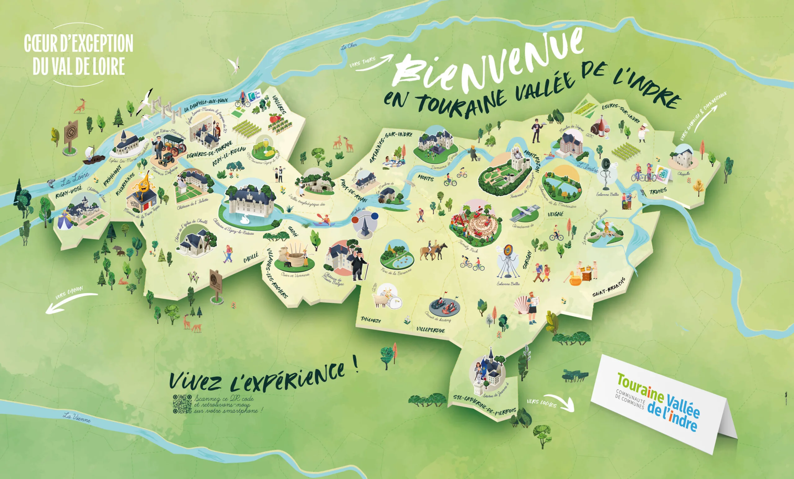 Carte touristique 2024 Touraine Vallée de l'Indre
