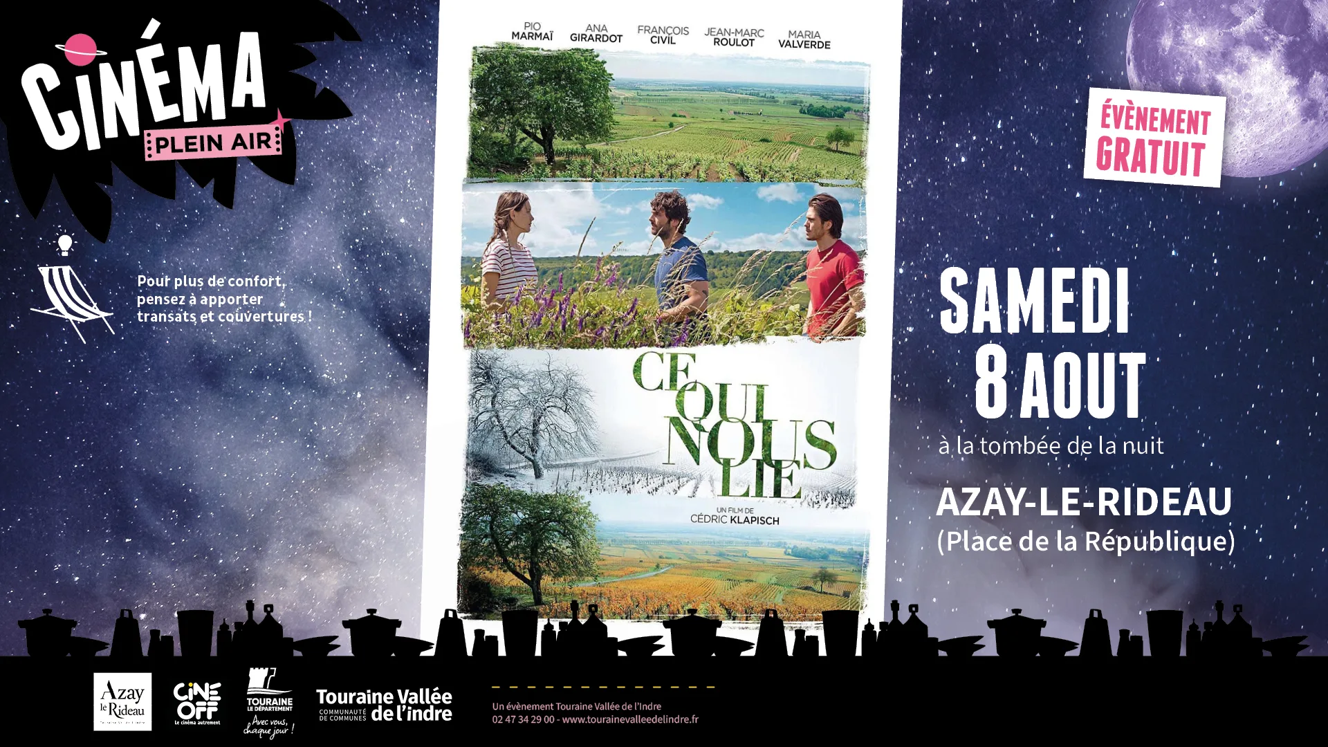 Cinéma Plein Air 2026 à Azay-le-Rideau