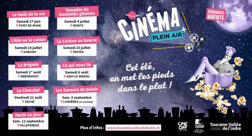 Cinéma Plein Air 2026 Touraine Vallée de l'Indre
