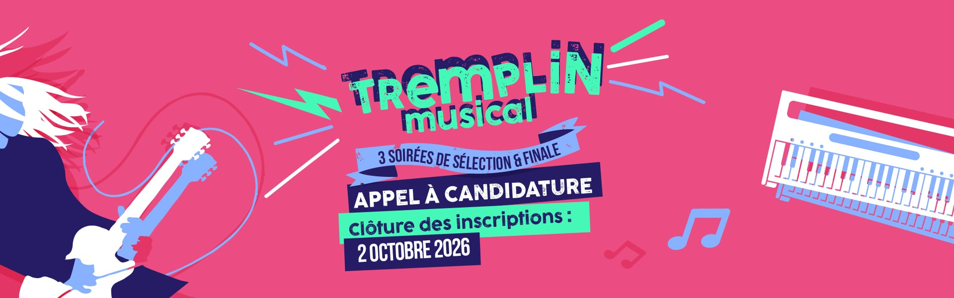visuel appel &agrave; candidature TREMPLIN musical 2026